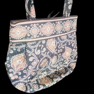 Vera Bradley Black and Tan Paisley Tote